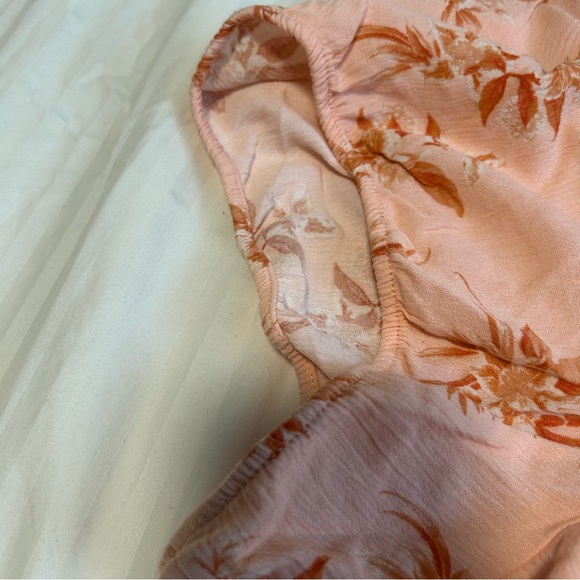 torrid Pink Floral Peplum Blouse with Rust Accents - Picture 9 of 9